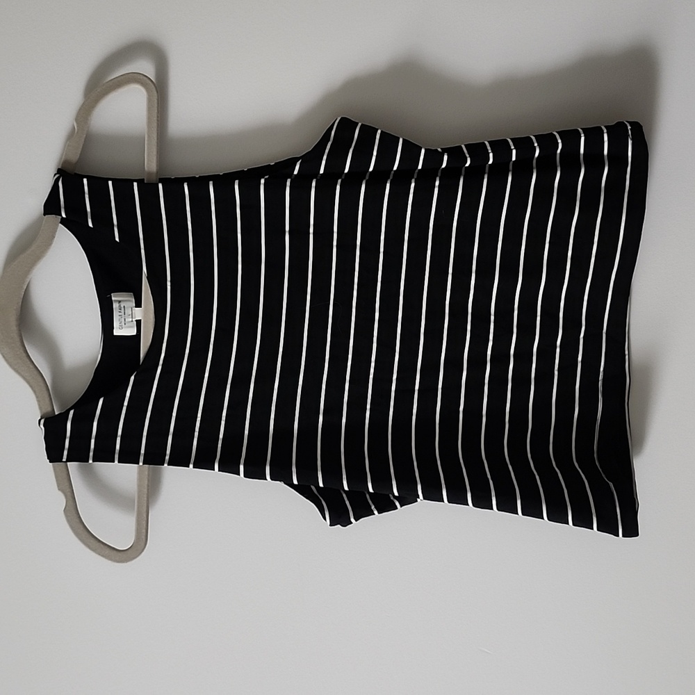 Gentle Fawn Black and White Striped Tank Top